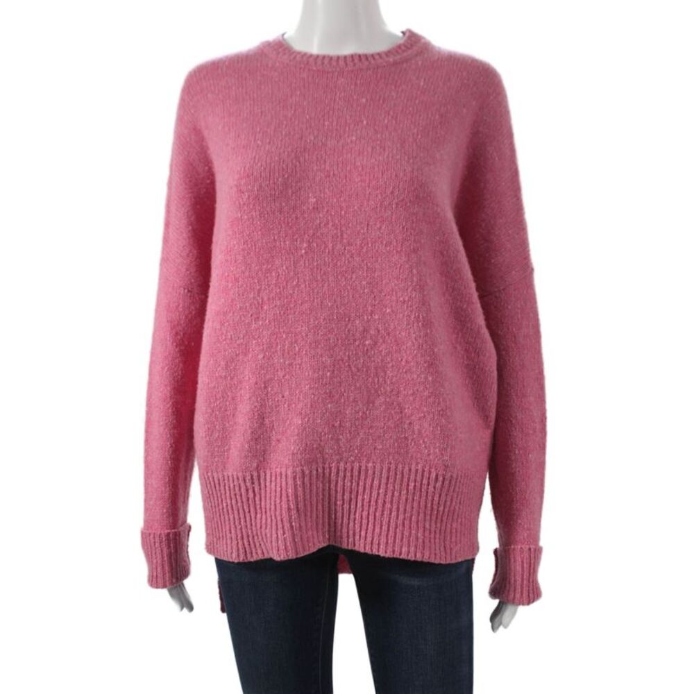 Adam Lippes Women Pullover Sweater Merino Wool Crewneck Longsleeve Pink Size XS